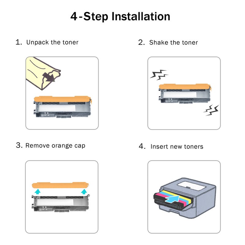 Limeink Compatible Toner Cartridges Replacement for Samsung 404s 404 CLT-K404S CLT-C404S CLT-M404S CLT-Y404S Express Xpress SL-C430W SL-C480FW SL-C480W k404 y404 c480 c430 (2 Black, 1 Each Color) - Image 5